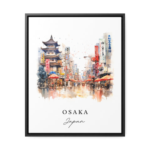 Osaka traditional travel art - Japan, Osaka poster, Wedding gift, Birthday present, Custom Text, Personalised Gift