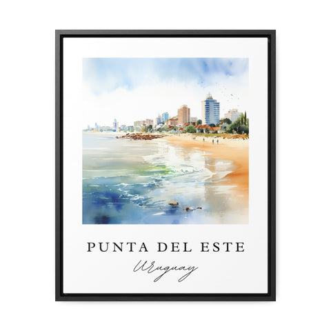 Punta del Este traditional travel art - Uruguay, Punta del Este poster, Wedding gift, Birthday present, Custom Text, Personalised Gift