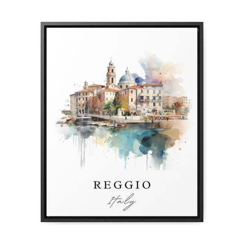 Reggio traditional travel art - Italy, Reggio poster, Wedding gift, Birthday present, Custom Text, Personalised Gift