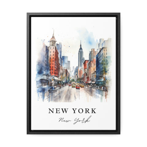 New York City traditional travel art - New York, NYC poster, Wedding gift, Birthday present, Custom Text, Personalised Gift