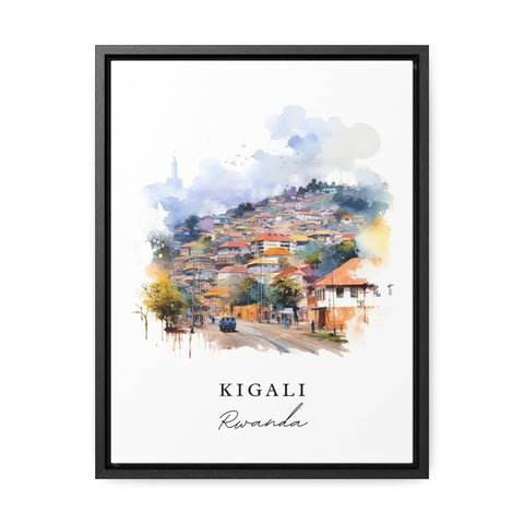 Kigali traditional travel art - Rwanda, Kigali poster, Wedding gift, Birthday present, Custom Text, Personalised Gift