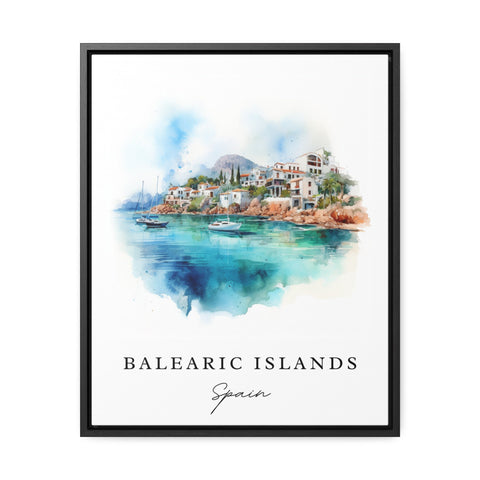 Balearic Island traditional travel art - Spain, Mallorca poster, Wedding gift, Birthday present, Custom Text, Personalised Gift