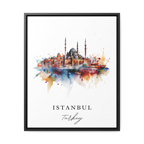 Istanbul traditional travel art - Turkey, Istanbul poster, Wedding gift, Birthday present, Custom Text, Personalised Gift