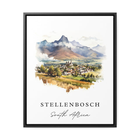 Stellenbosch traditional travel art - South Africa, Stellenbosch Wine poster, Wedding gift, Birthday present, Custom Text, Personalised Gift