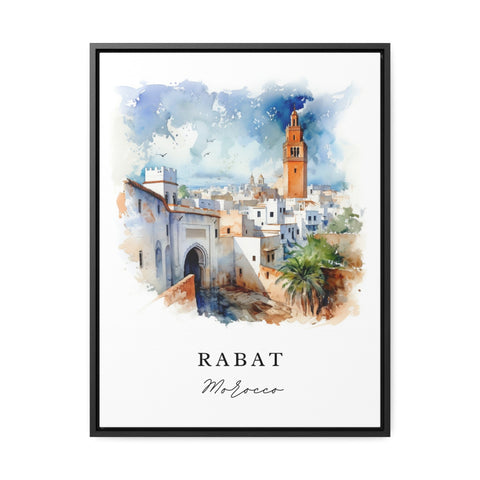 Rabat traditional travel art - Morocco, Rabat poster, Wedding gift, Birthday present, Custom Text, Personalised Gift