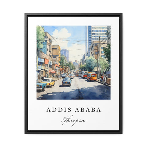 Addis Ababa traditional travel art - Ethiopia, Addis Ababa poster, Wedding gift, Birthday present, Custom Text, Personalised Gift