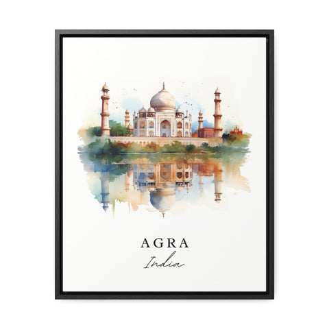 Agra traditional travel art - India, Agra poster, Wedding gift, Birthday present, Custom Text, Personalised Gift