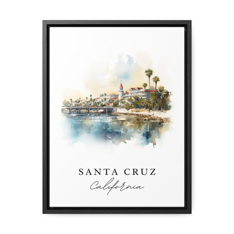 Santa Cruz traditional travel art - California, Santa Cruz poster, Wedding gift, Birthday present, Custom Text, Personalised Gift