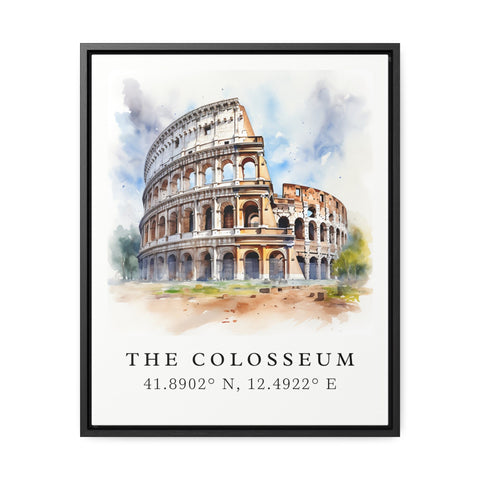 Colosseum traditional travel art - Italy, Rome poster, Wedding gift, Birthday present, Custom Text, Personalised Gift