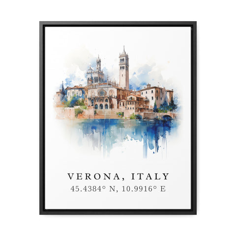 Verona traditional travel art - Italy, Verona poster, Wedding gift, Birthday present, Custom Text, Personalised Gift