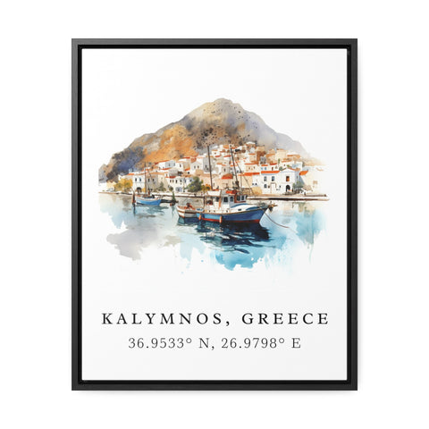 Kalymnos traditional travel art - Greece, Kalymnos poster, Wedding gift, Birthday present, Custom Text, Personalised Gift