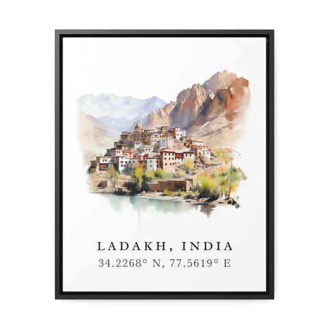 Ladakh traditional travel art - India, Ladakh poster, Wedding gift, Birthday present, Custom Text, Personalised Gift