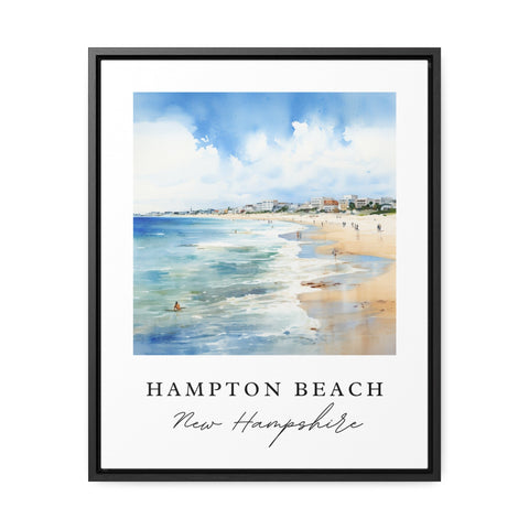 Hampton Beach traditional travel art - New Hampshire, Hampton Beach poster, Wedding gift, Birthday present, Custom Text, Personalised Gift