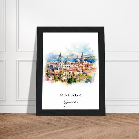 Malaga Spain Print | Travel Poster | Birthday present | Wedding anniversary gift | Art Print
