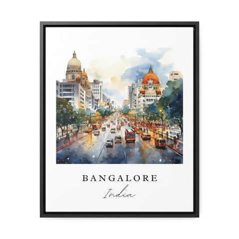Bangalore traditional travel art - India, Bangalore poster, Wedding gift, Birthday present, Custom Text, Personalised Gift