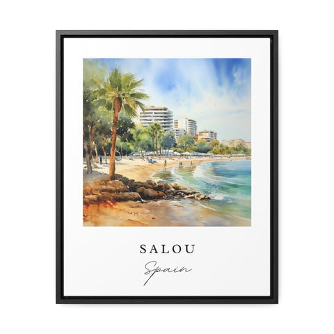 Salou traditional travel art - Spain, Salou poster, Wedding gift, Birthday present, Custom Text, Personalised Gift
