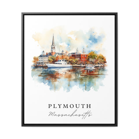 Plymouth traditional travel art - Massachusetts, Plymouth poster, Wedding gift, Birthday present, Custom Text, Personalised Gift
