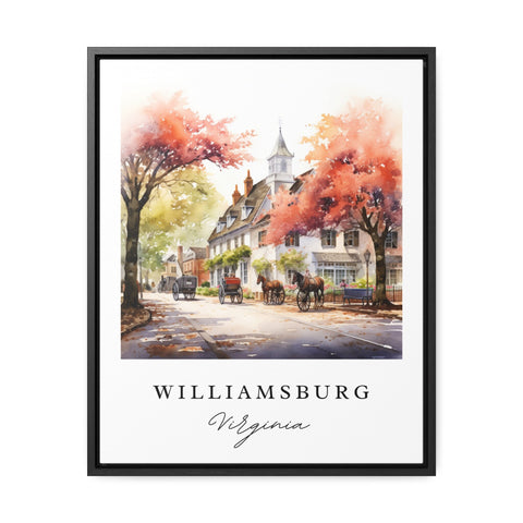 Williamsburg traditional travel art - Virginia, Williamsburg poster, Wedding gift, Birthday present, Custom Text, Personalised Gift