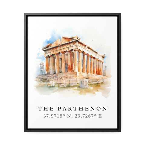 Parthenon traditional travel art - Greece, Parthenon poster, Wedding gift, Birthday present, Custom Text, Personalised Gift