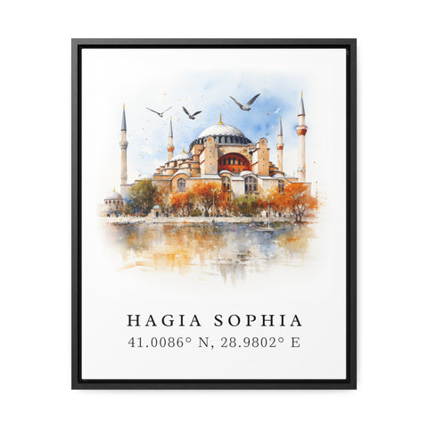 Hagia Sophia traditional travel art - Turkey, Hagia Sophia Istanbul poster, Wedding gift, Birthday present, Custom Text, Personalised Gift