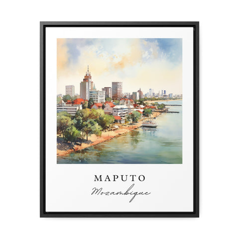 Maputo traditional travel art - Mozambique, Maputo poster, Wedding gift, Birthday present, Custom Text, Personalised Gift
