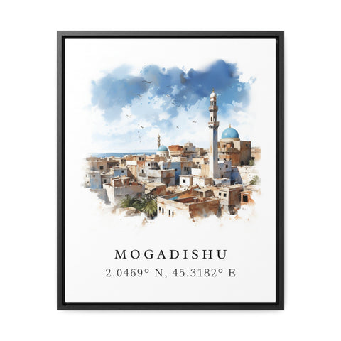 Mogadishu traditional travel art - Somalia, Mogadishu poster, Wedding gift, Birthday present, Custom Text, Personalised Gift