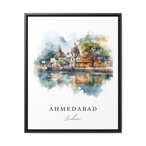 Ahmedabad traditional travel art - India, Ahmedabad poster, Wedding gift, Birthday present, Custom Text, Personalised Gift