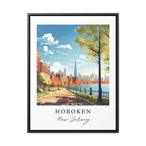 Hoboken traditional travel art - New Jersey, Hoboken poster, Wedding gift, Birthday present, Custom Text, Personalised Gift