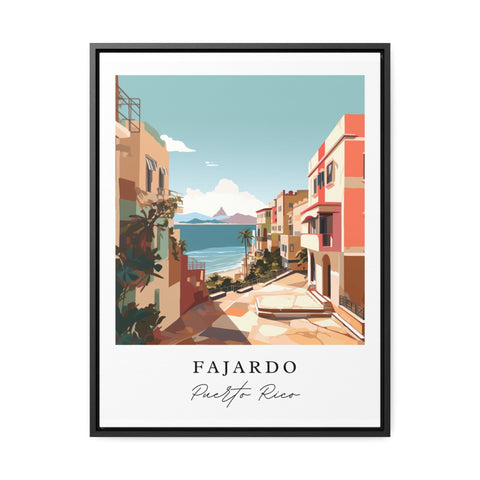 Fajardo traditional travel art - Puerto Rico, Fajardo poster, Wedding gift, Birthday present, Custom Text, Personalised Gift