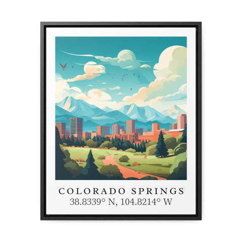 Colorado Springs traditional travel art - Colorado, CO Springs poster, Wedding gift, Birthday present, Custom Text, Personalised Gift