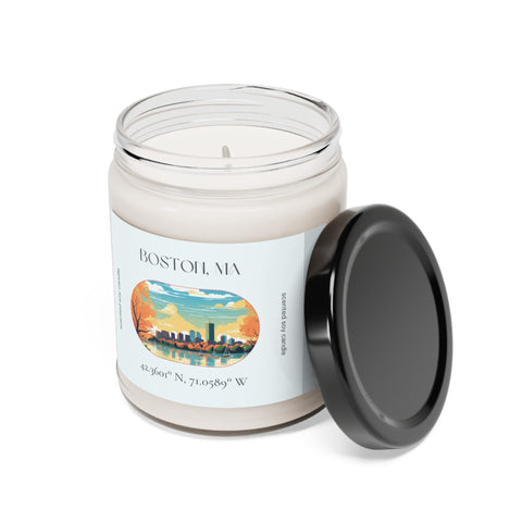 Boston Massachusetts Scented Soy Candle, 9oz - Multiple Scents Available, Perfect Gift