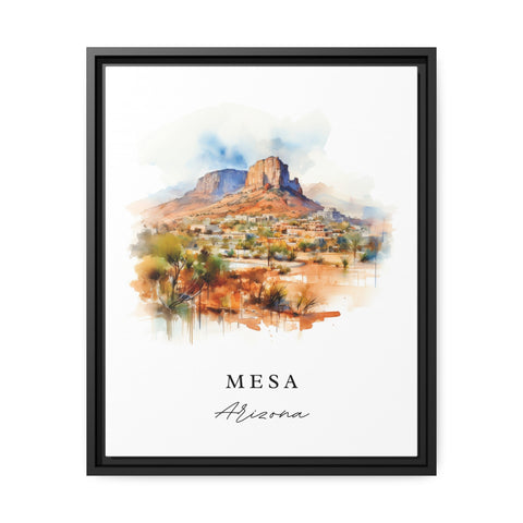 Mesa traditional travel art - Arizona, Mesa poster, Wedding gift, Birthday present, Custom Text, Personalised Gift
