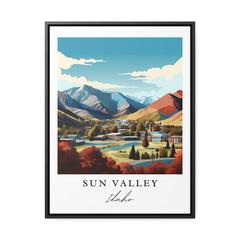 Sun Valley traditional travel art - Idaho, Sun Valley poster, Wedding gift, Birthday present, Custom Text, Personalised Gift