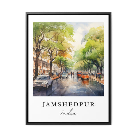 Jamshedpur traditional travel art - India, Jamshedpur poster, Wedding gift, Birthday present, Custom Text, Personalised Gift