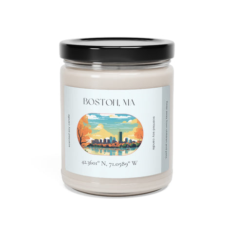 Boston Massachusetts Scented Soy Candle, 9oz - Multiple Scents Available, Perfect Gift