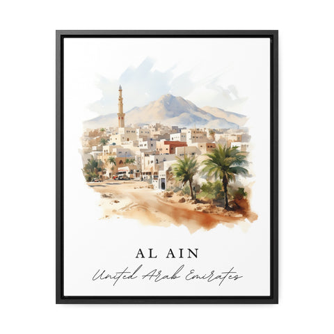 Al Ain traditional travel art - United Arab Emirates, Al Ain poster, Wedding gift, Birthday present, Custom Text, Personalized Gift