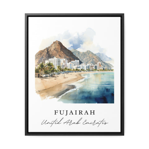 Fujairah traditional travel art - United Arab Emirates, Fujairah poster, Wedding gift, Birthday present, Custom Text, Personalized Gift