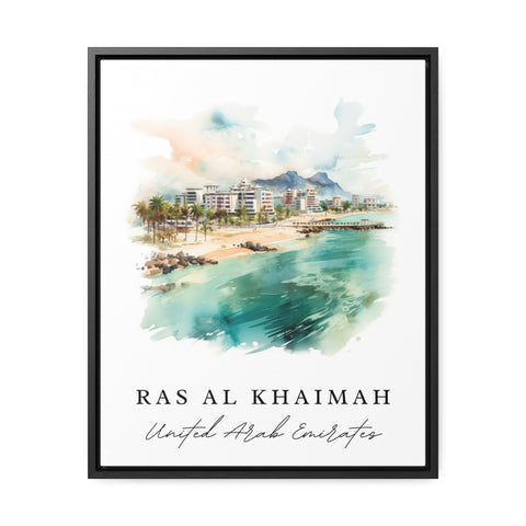 Ras Al Khaimah traditional travel art - United Arab Emirates, Ras Al Khaimah poster, Wedding gift, Birthday present, Personalized Gift