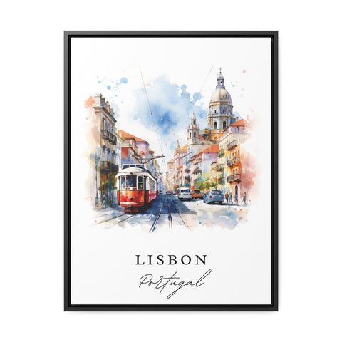 Lisbon traditional travel art - Portugal, Lisbon poster, Wedding gift, Birthday present, Custom Text, Personalized Gift