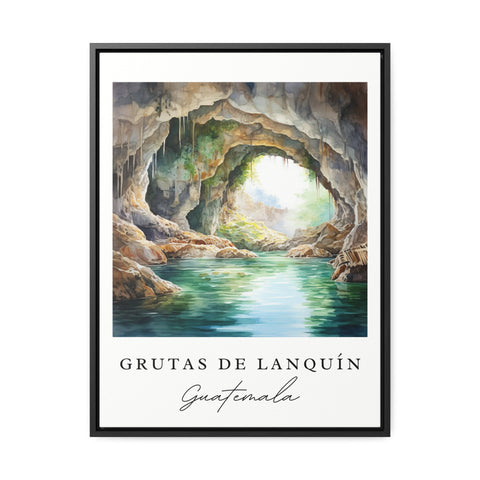 Grutas de Lanquín traditional travel art - Guatemala, Grutas de Lanquín poster, Wedding gift, Birthday present, Personalized Gift
