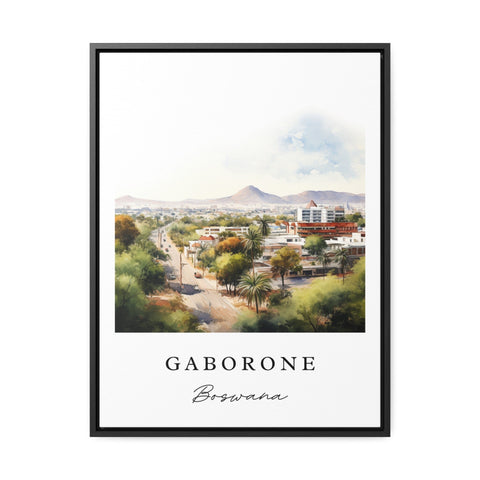 Gaborone traditional travel art - Botswana, Gaborone poster, Wedding gift, Birthday present, Custom Text, Personalized Gift