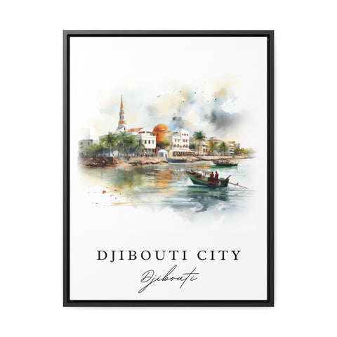 Djibouti City traditional travel art - Djibouti, Djibouti City poster, Wedding gift, Birthday present, Custom Text, Personalized Gift