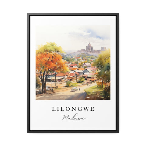 Lilongwe traditional travel art - Malawi, Lilongwe poster, Wedding gift, Birthday present, Custom Text, Personalized Gift