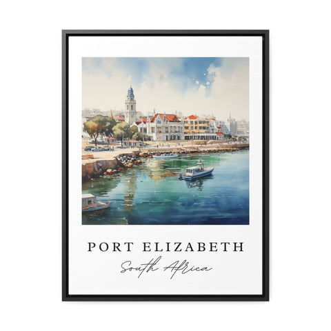 Port Elizabeth traditional travel art - South Africa, Port Elizabeth poster, Wedding gift, Birthday present, Custom Text, Personalized Gift