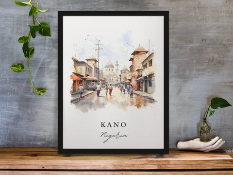 Kano traditional travel art - Nigeria, Kano poster, Wedding gift, Birthday present, Custom Text, Personalized Gift