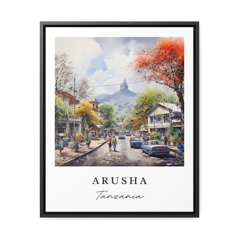 Arusha traditional travel art - Tanzania, Arusha poster, Wedding gift, Birthday present, Custom Text, Personalized Gift