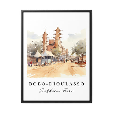 Bobo-Dioulasso traditional travel art - Burkina Faso, Bobo-Dioulasso poster, Wedding gift, Birthday present, Custom Text, Personalized Gift