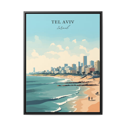 Tel Aviv traditional travel art - Israel, Tel Aviv poster, Wedding gift, Birthday present, Custom Text, Personalized Gift