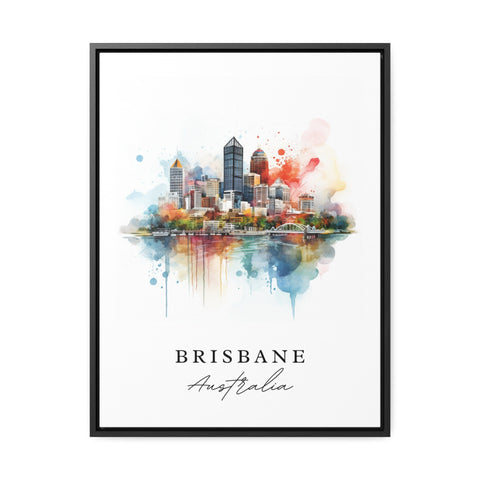 Brisbane traditional travel art - Australia, Brisbane poster, Wedding gift, Birthday present, Custom Text, Personalized Gift