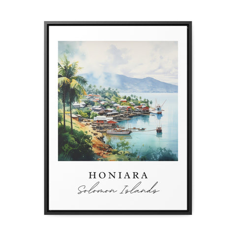 Honiara traditional travel art - Solomon Islands, Honiara poster, Wedding gift, Birthday present, Custom Text, Personalized Gift